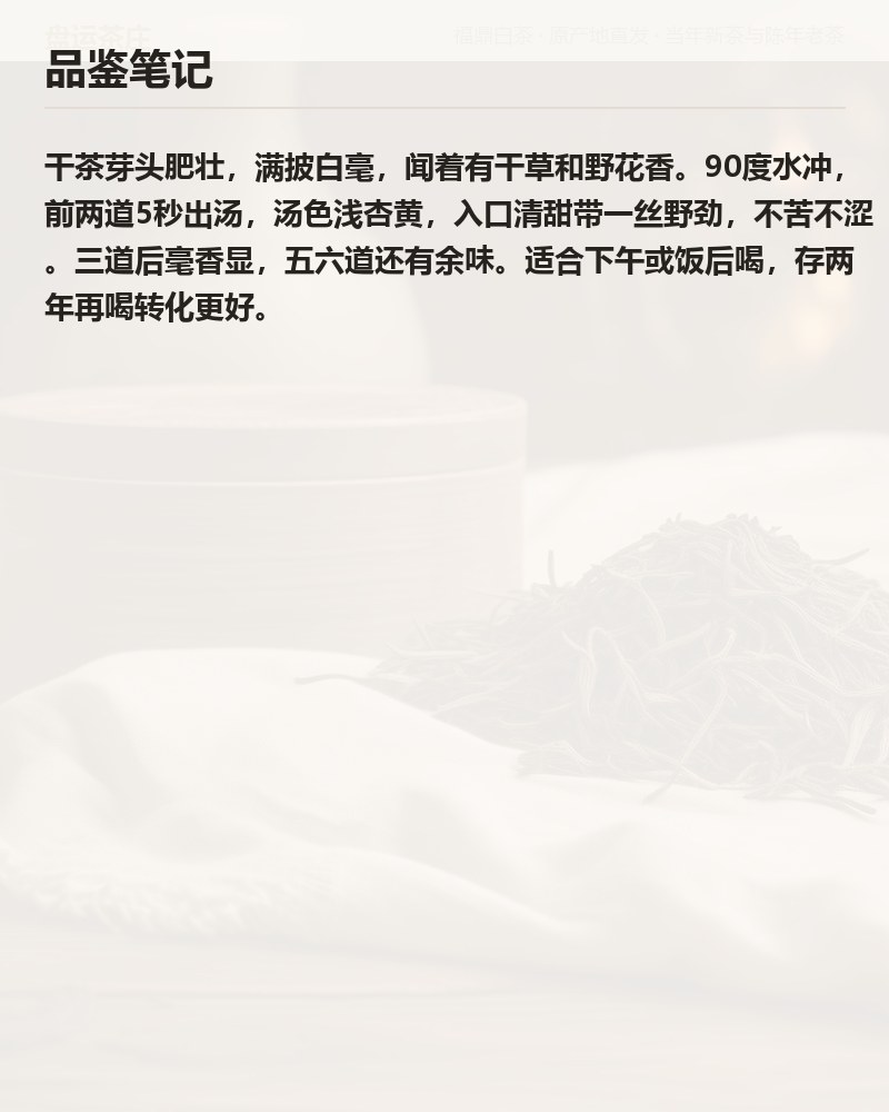 栖品荒野白毫银针 100g 荒野料 详情图