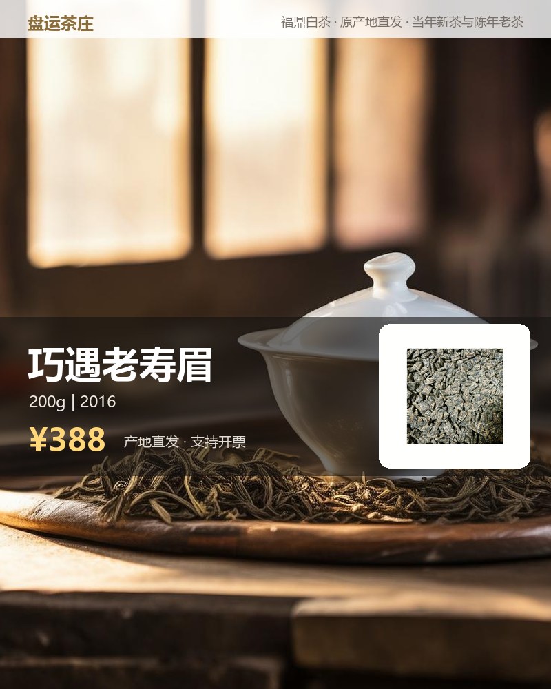 巧遇老寿眉 2016 年 巧克力砖 200g 详情图