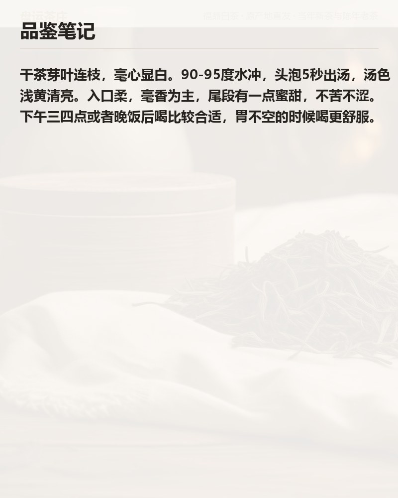 首品特级白牡丹 2025 年磻溪 350g 详情图